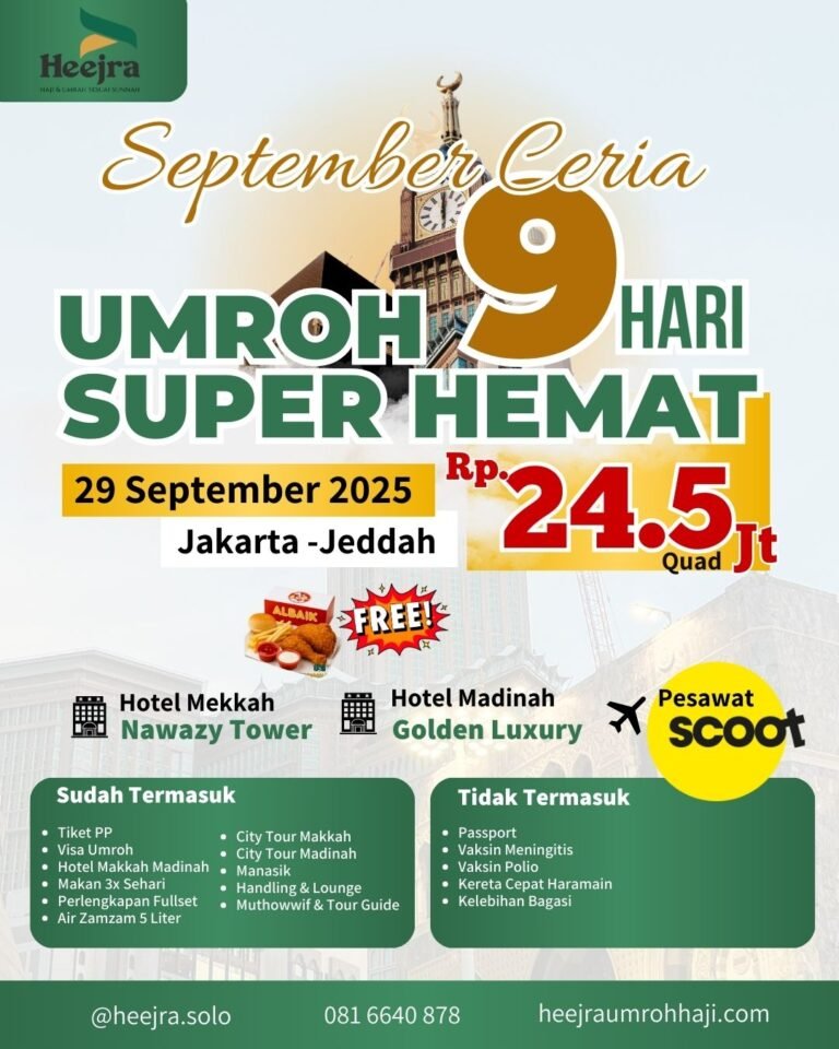 Umroh Super Hemat 9 Hari Jakarta Jeddah