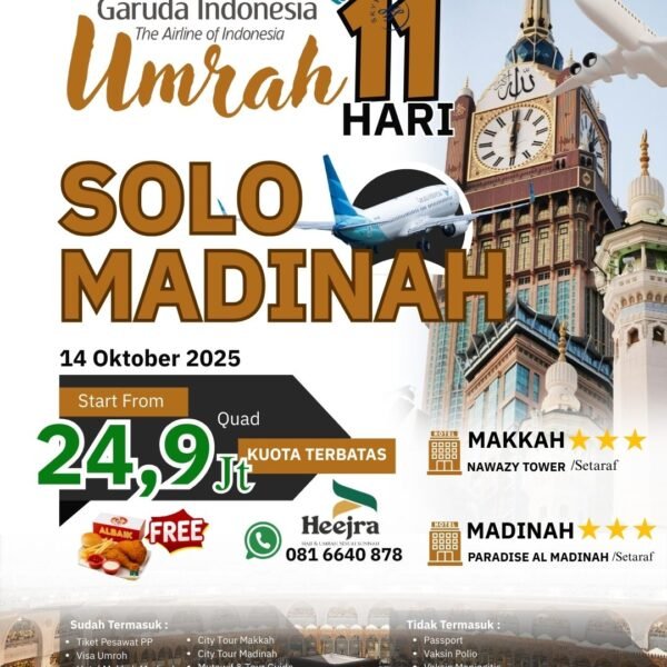 Umroh Garuda 11 Hari Solo - Madinah Promo 2025